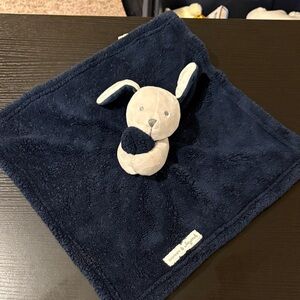 Navy Blue Plush Bunny Security Blanket